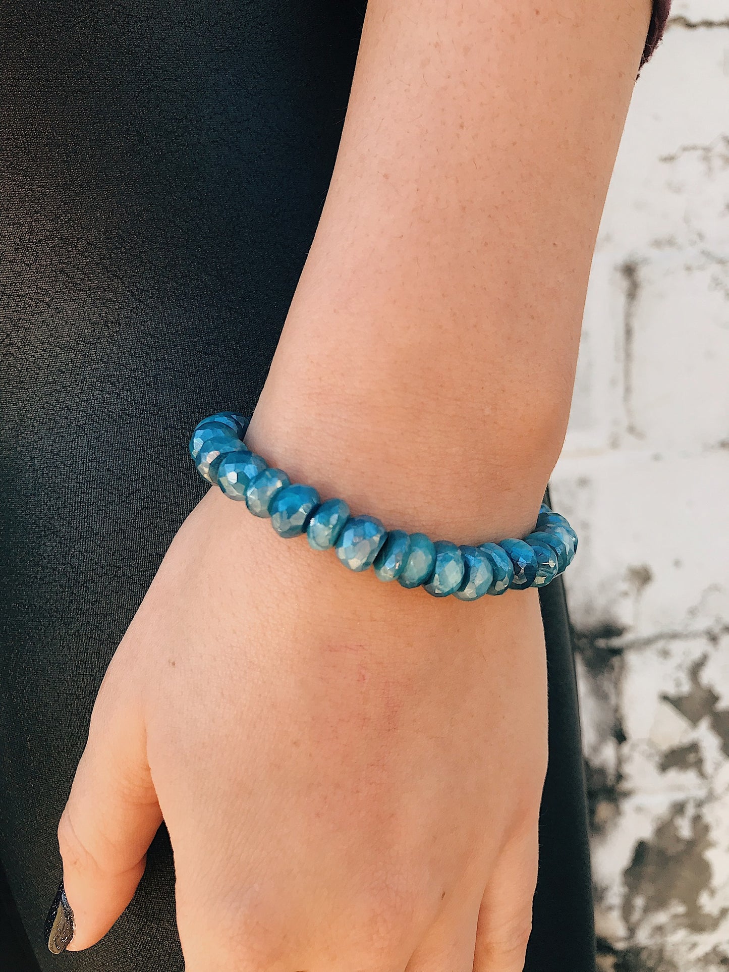 Coated Moonstone Bracelet