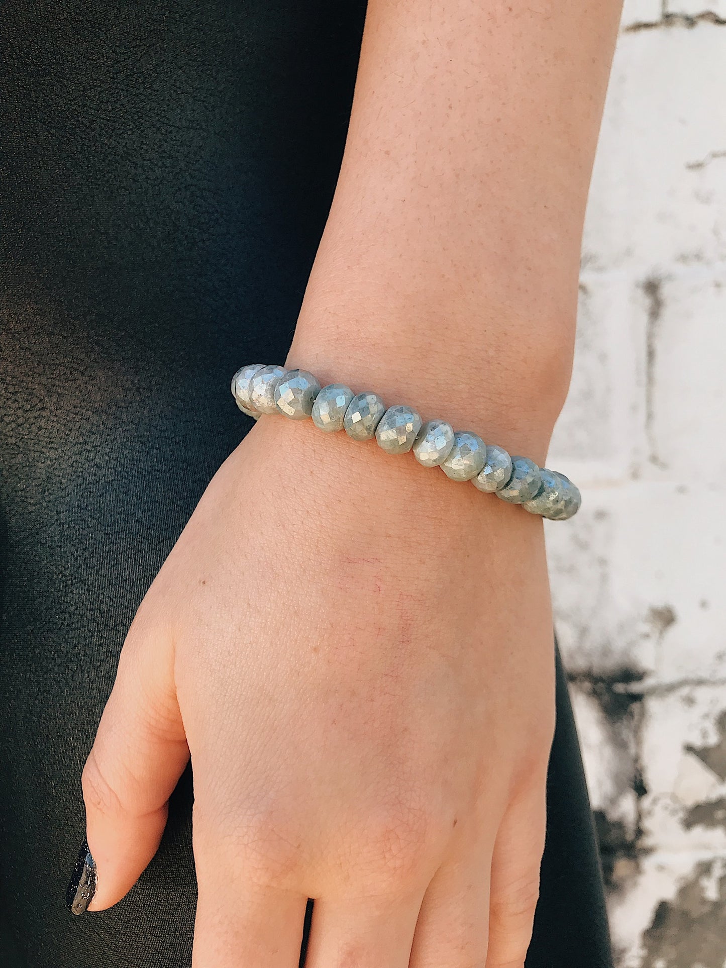 Coated Moonstone Bracelet