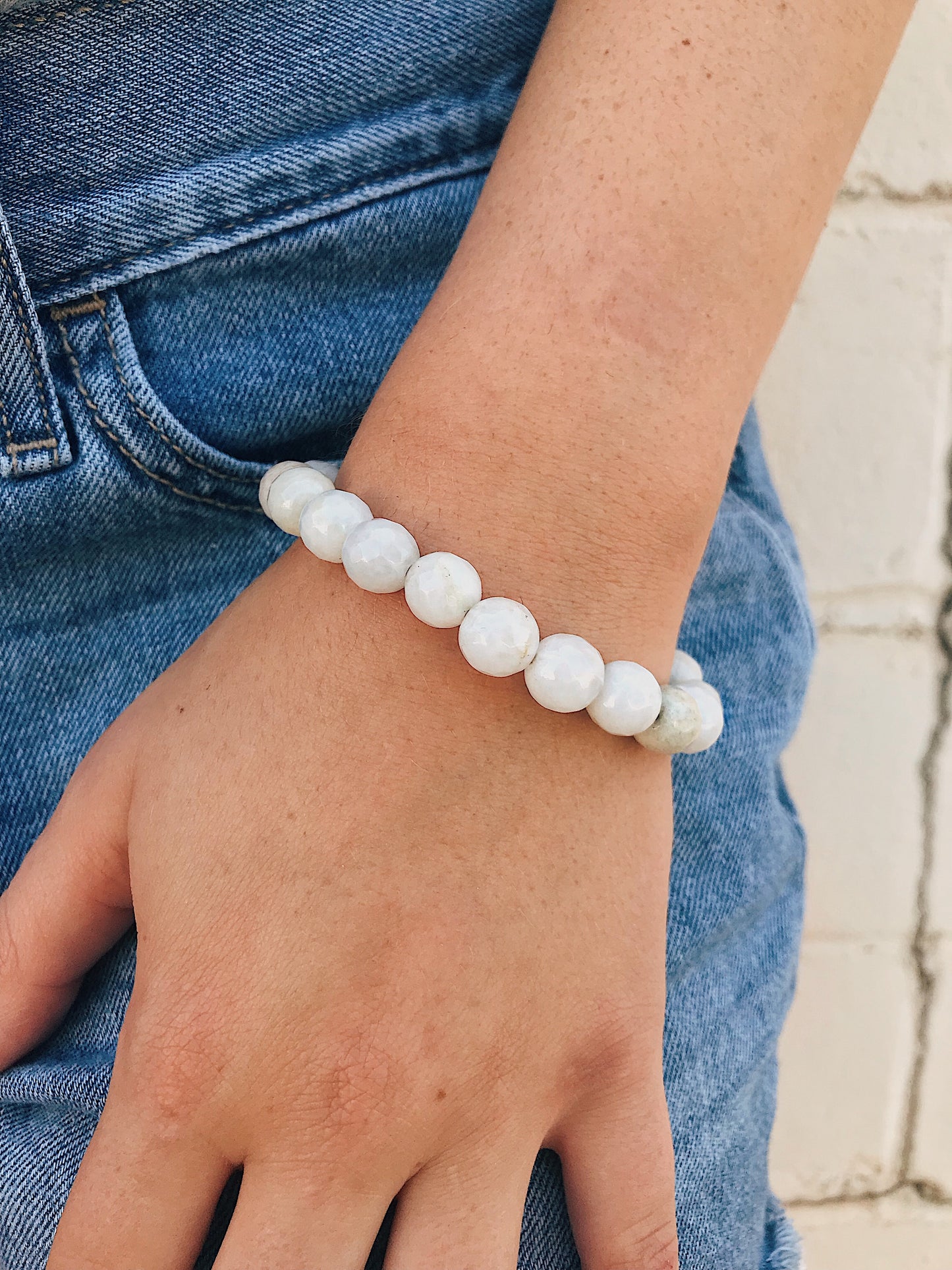White Lace Agate Bracelet