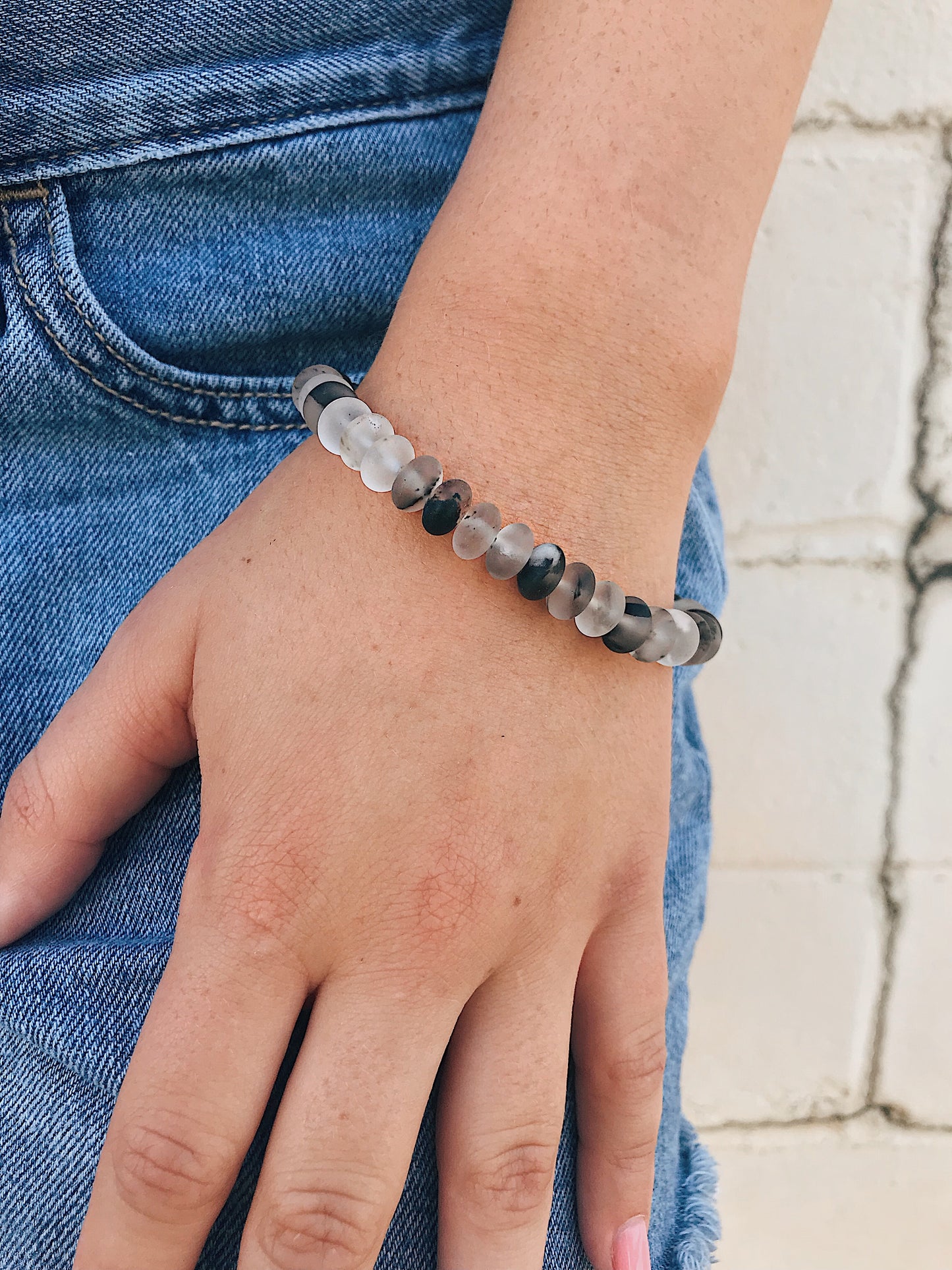 Black Tourmalinated Quartz Bracelet