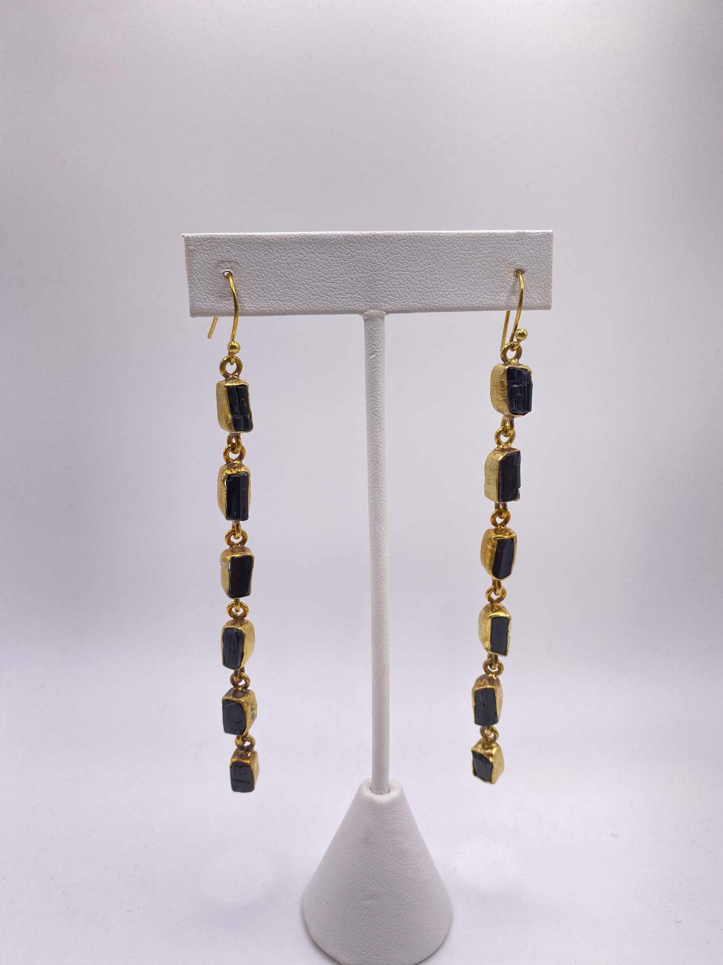 Rough-Cut Gemstone Drop Earrings
