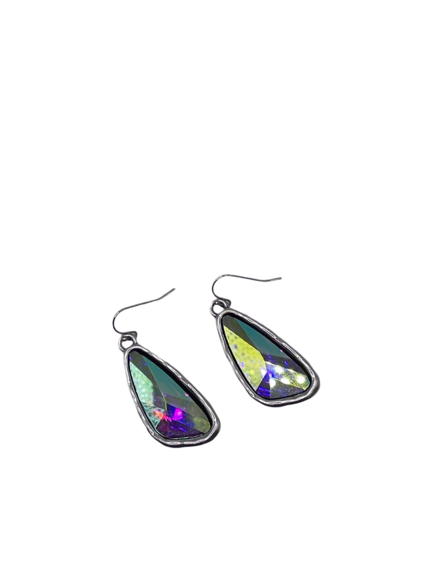 Silver Oblong Pendant Earrings