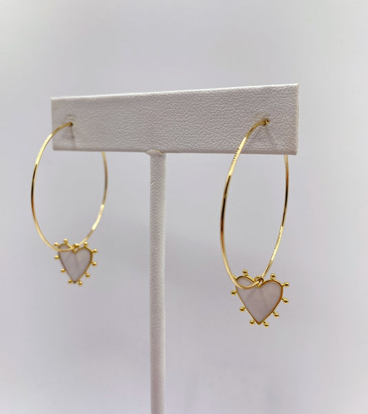 Enamel heart earrings