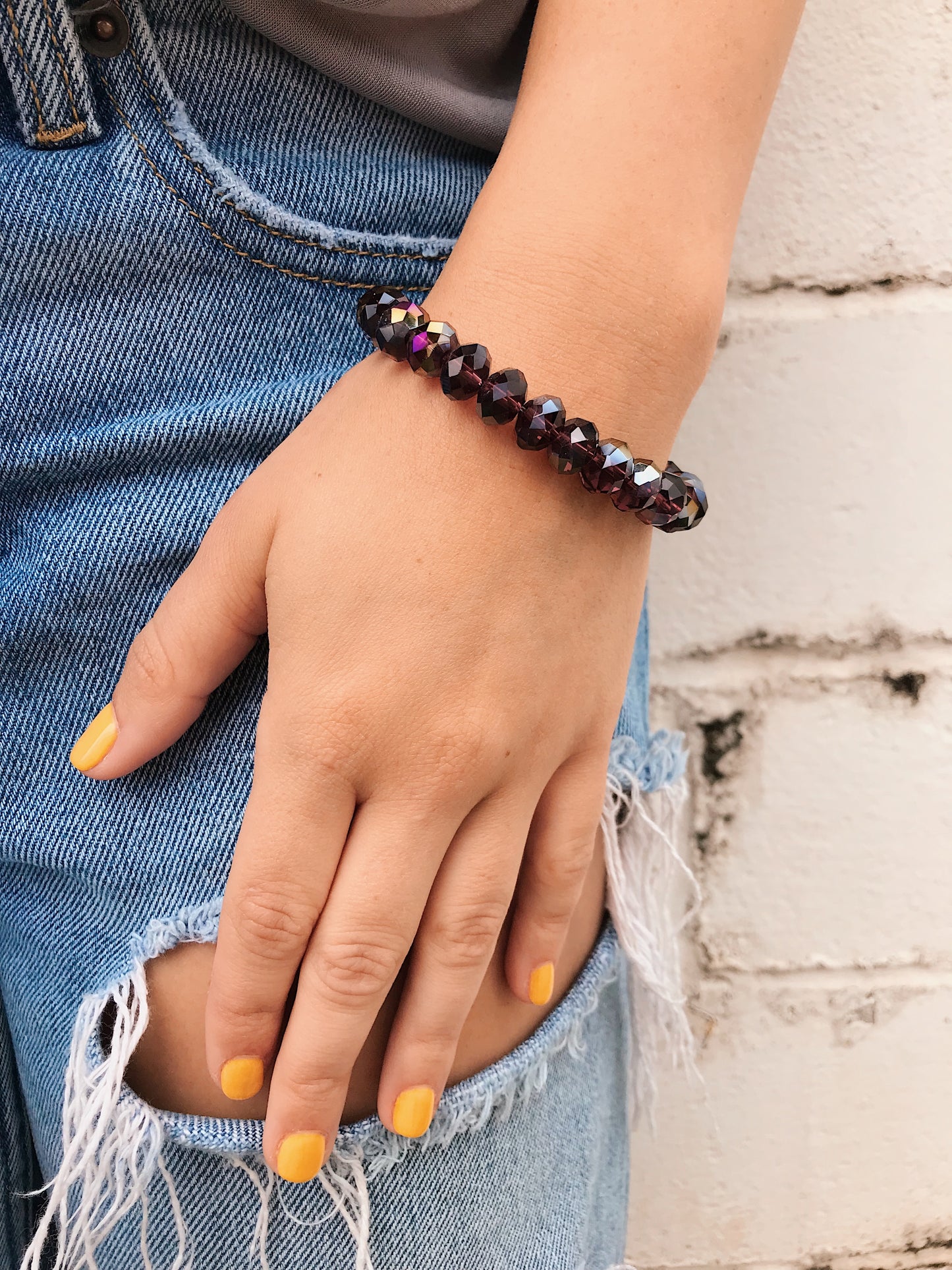 Plum Purple Crystal Bracelet // Large