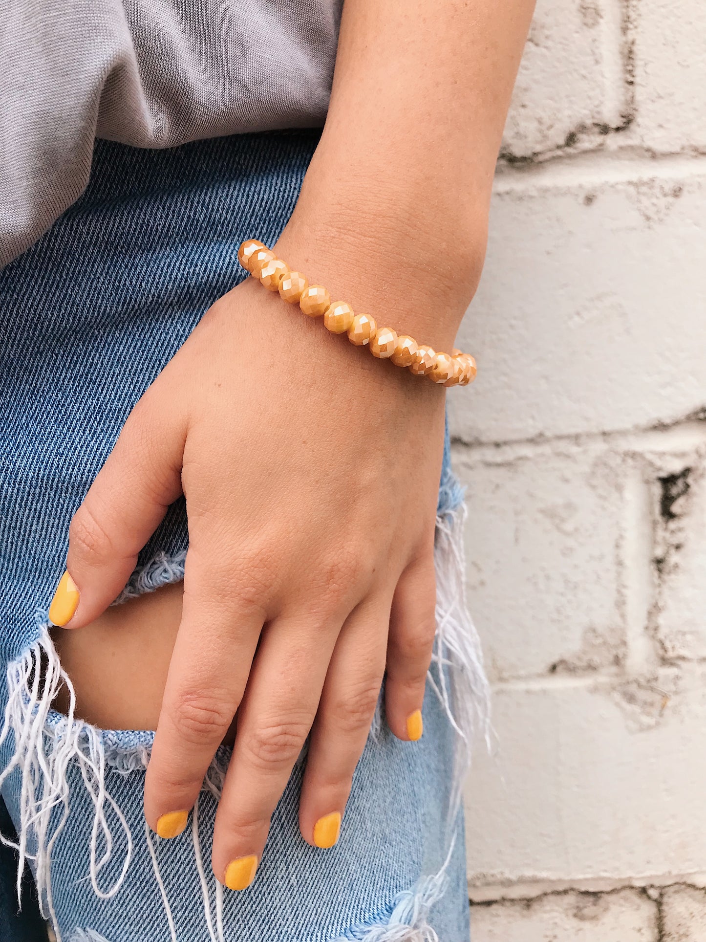 Sunglow Yellow Crystal Bracelet // Medium