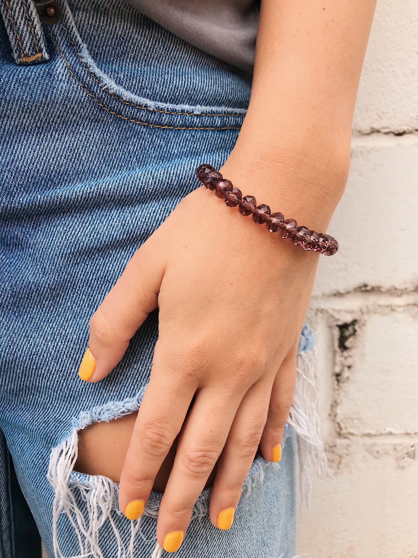 Wine Crystal Bracelet // Medium