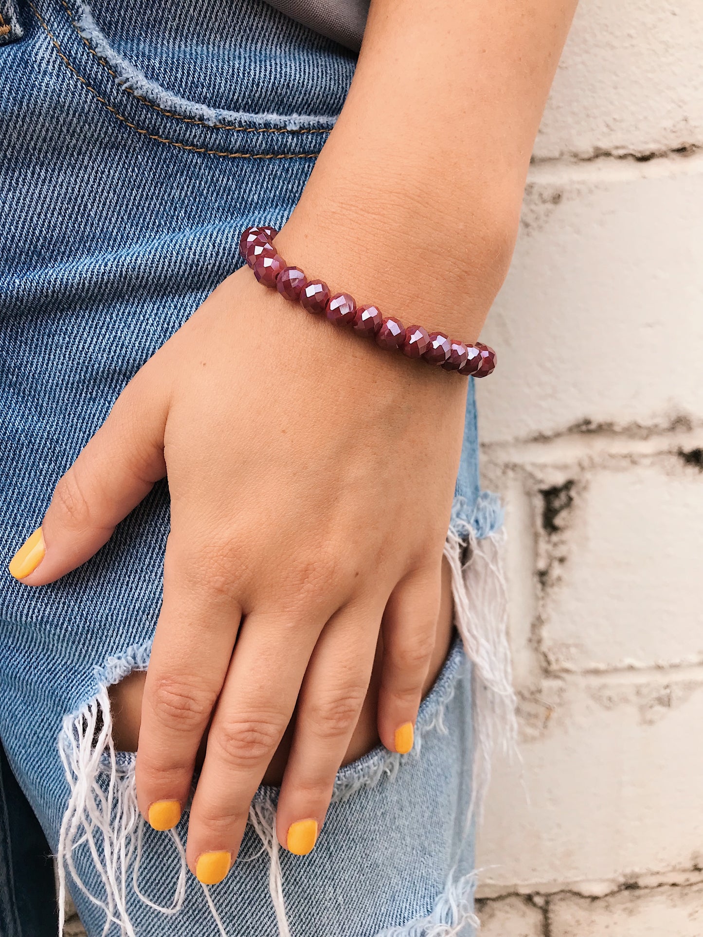 Sangria Red Crystal Bracelet // Medium