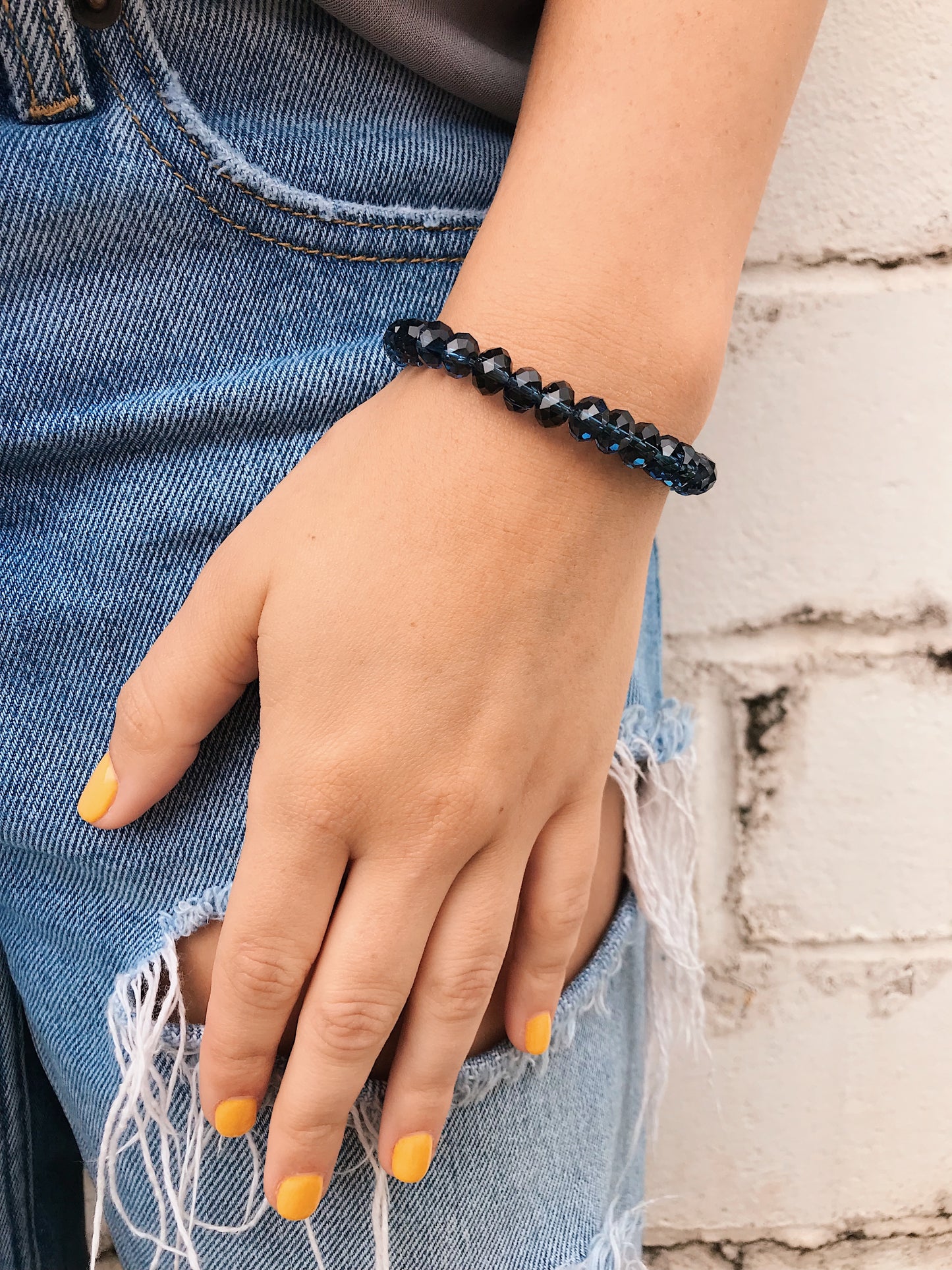 Navy Crystal Bracelet // Medium
