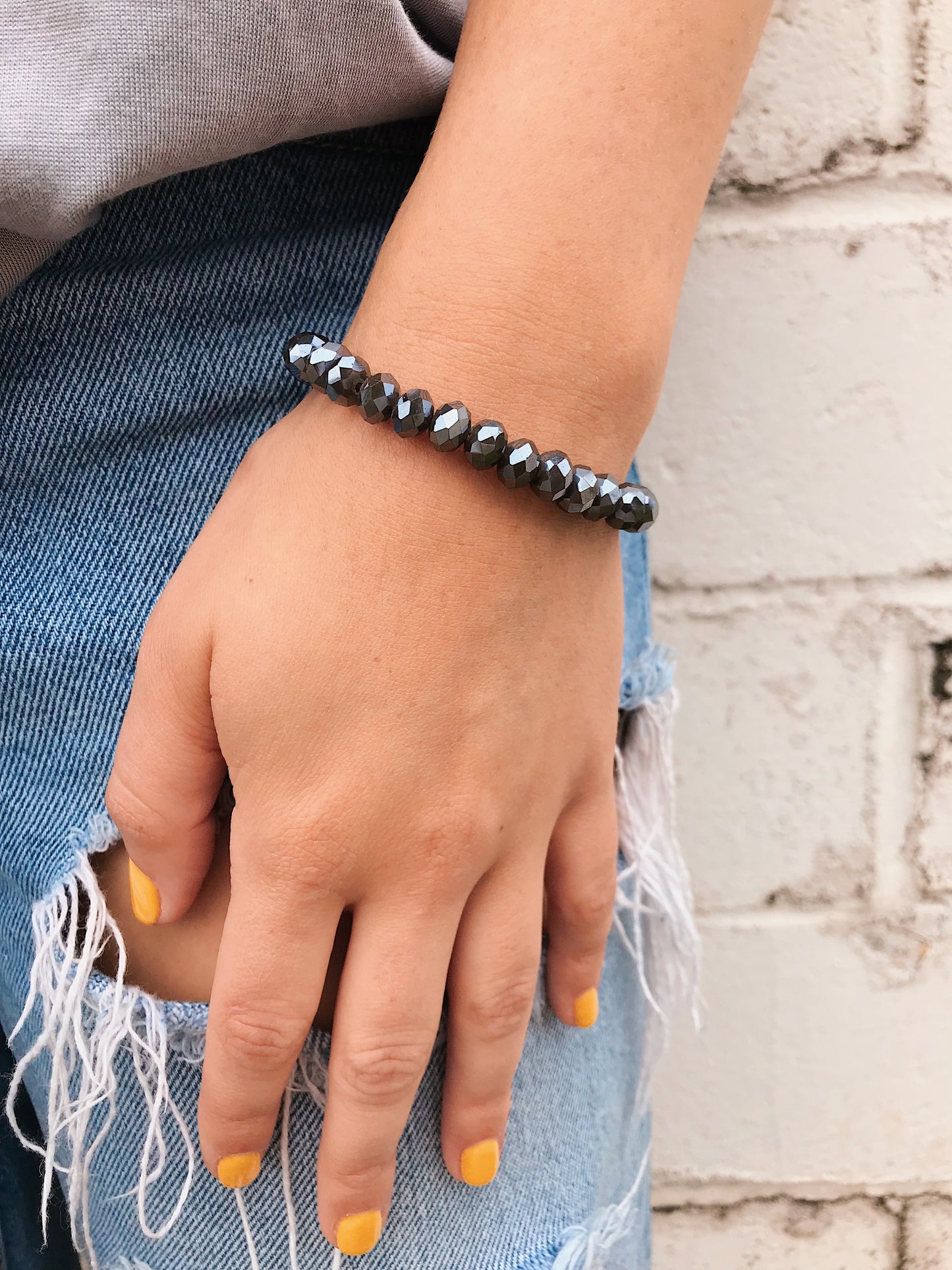 Mocha brown Crystal Bracelet // Medium