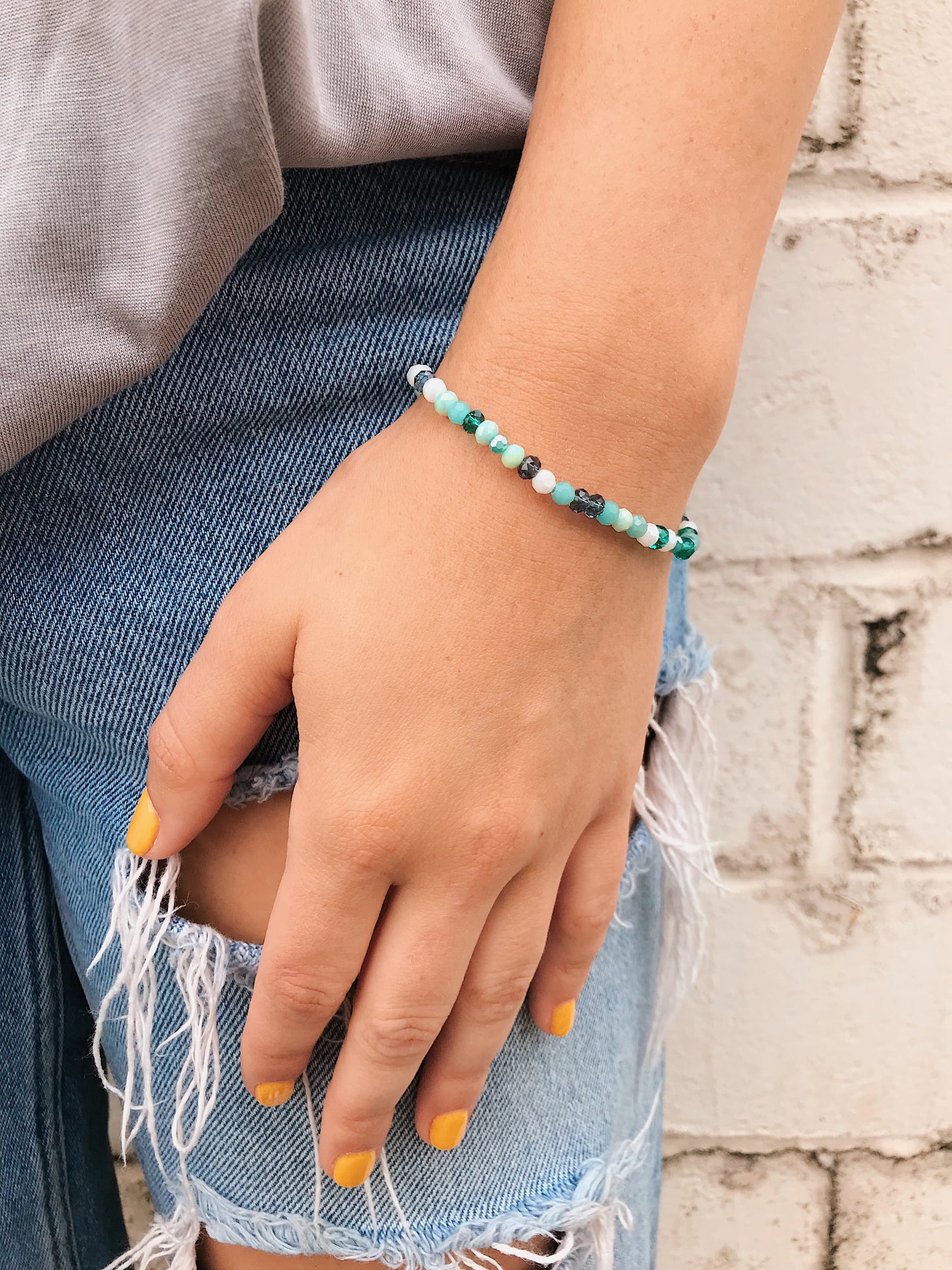 Mixed Gemstone-Crystal Bracelet // Petite