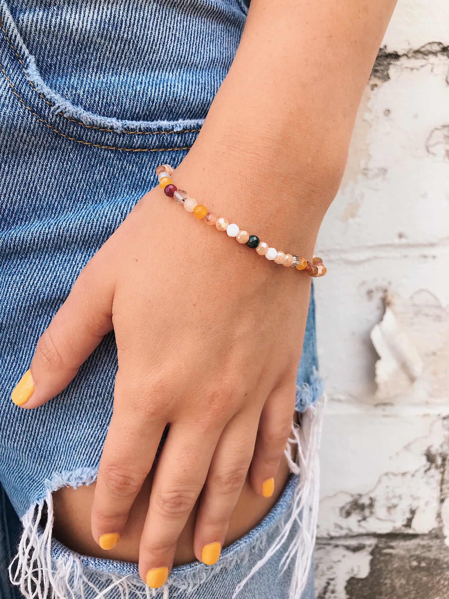 Mixed Gemstone-Crystal Bracelet // Petite