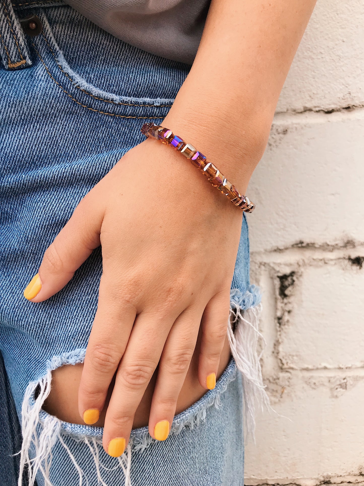 Ginger Square Crystal Bracelet // Medium