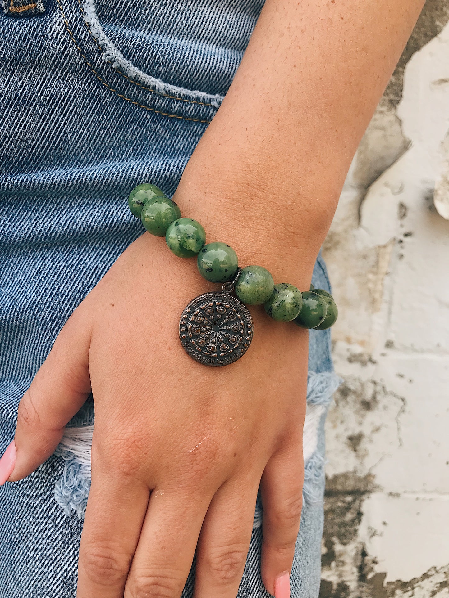 Various Gemstone Bracelet // Tibetan Charm