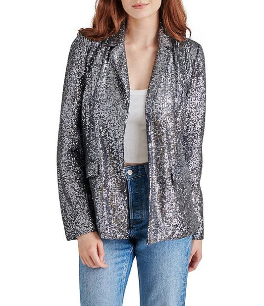 Steve Madden Payton Blazer Silver Greylllll