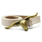 Signature Longhorn Cream belt