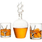Stag Antler Whiskey Decanter Set with 2 Stag 12oz Glasses