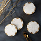 Set of Four Round Marble Coasters Gold Edge - Gift Guide: Marble