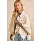 Preorder IVORY OVERSIZED CAPE SLEEVE CROPPED DENIM JACKET: IVORY