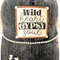 "WILD HEART GYPSY SOUL" DISTRESSED TRUCKER HAT: BLING / BLACK