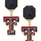 Texas Tech Red Rhinestone Enamel Earrings