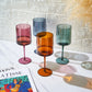 4 Muted Square Wine Glasses