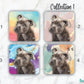 Pit bull Blue Set of 4 Coasters