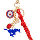 SMU Mustangs Cluster Bag Charm in Red