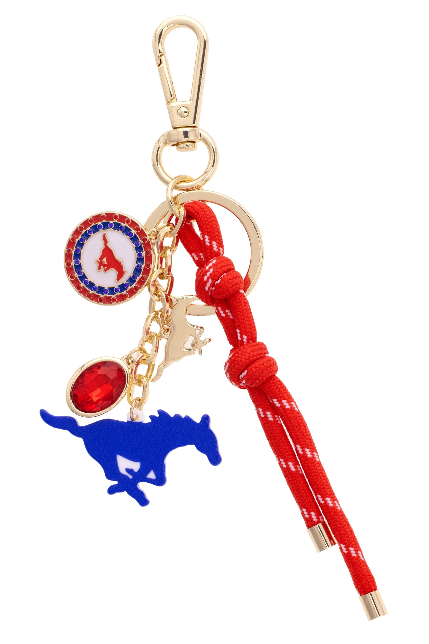 SMU Mustangs Cluster Bag Charm in Red