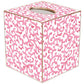 Pink Waverly Scroll Tissue Box Cover: Paper Mache