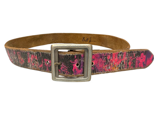 Pink Rockstar Leather Belt