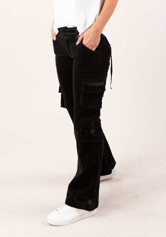 Boot cut Corduroy Pants Black