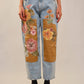 Flower Patch Barrel Leg Jean: LIGHT WASH