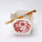 Phoenix Takeout Box Ceramic Serving Bowl with Chopsticks (16 oz)