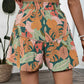 Tropical plant vacation printed elastic shorts