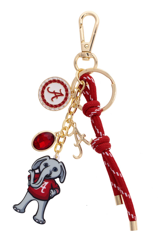 Alabama Crimson Tide Cluster Bag Charm in Crimson