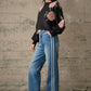 Side Stripe Straight Leg Jeans: MEDIUM WASH
