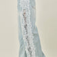 Preorder Floral Lace Side-Panel Wide-Leg Jeans | Denim/White