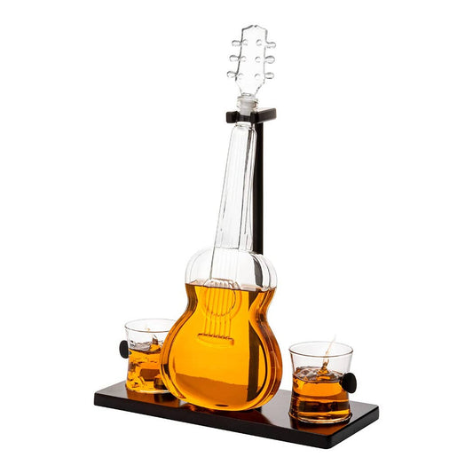 Guitar Whiskey Decanter with 2 Glasses