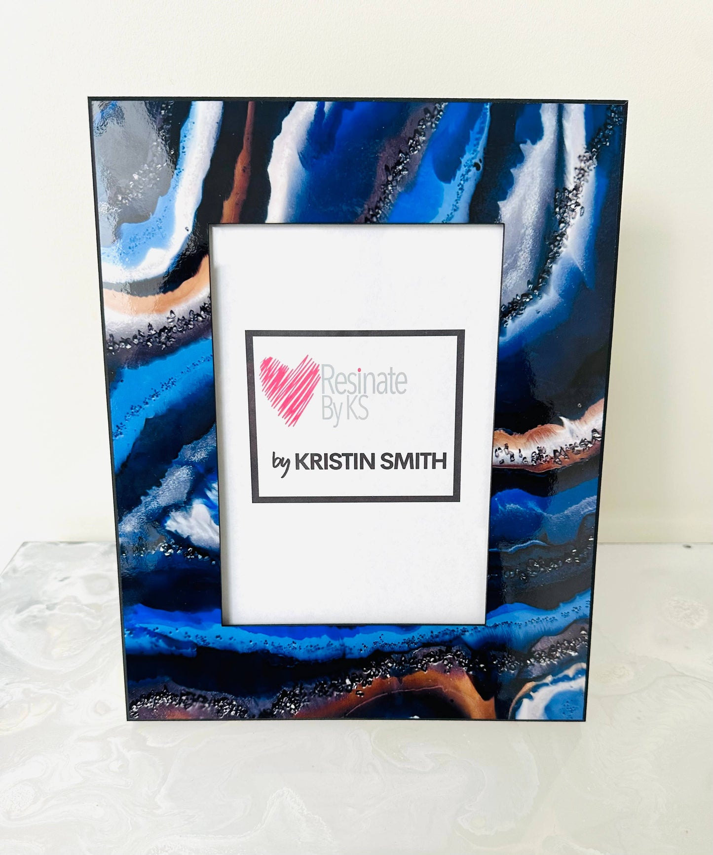 Blue Agate Agate Photo Picture Frame   