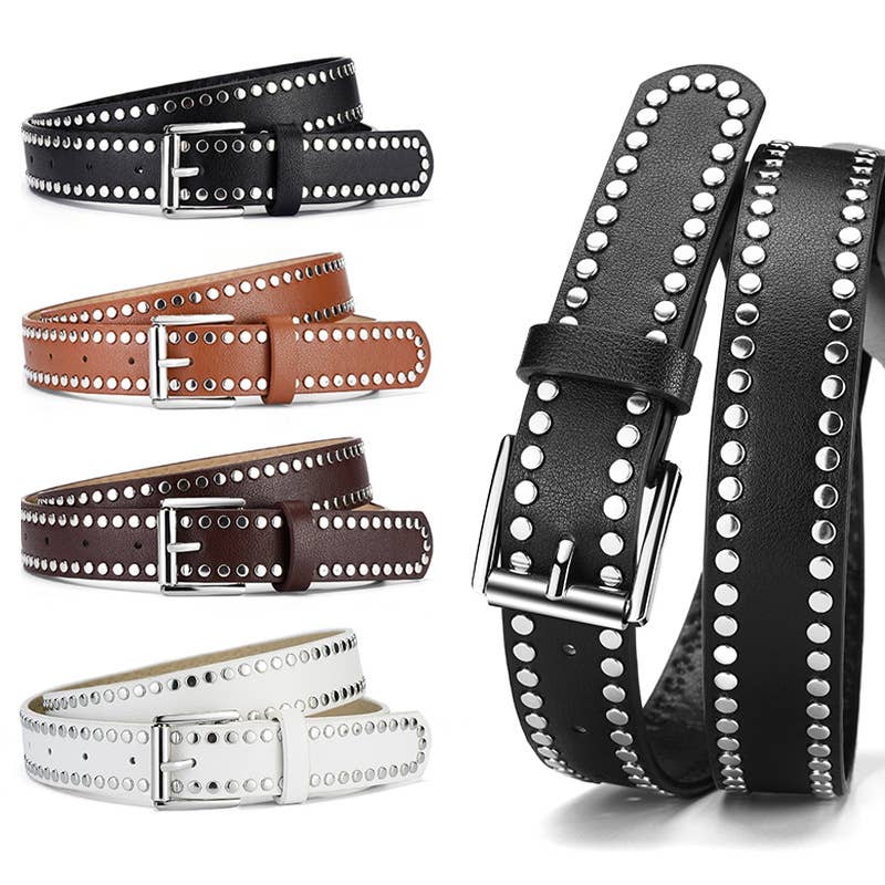 METALLIC BUCKLE PU BELT: WHITE OS