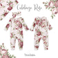 Baby Girl Cabbage Rose Cotton Romper