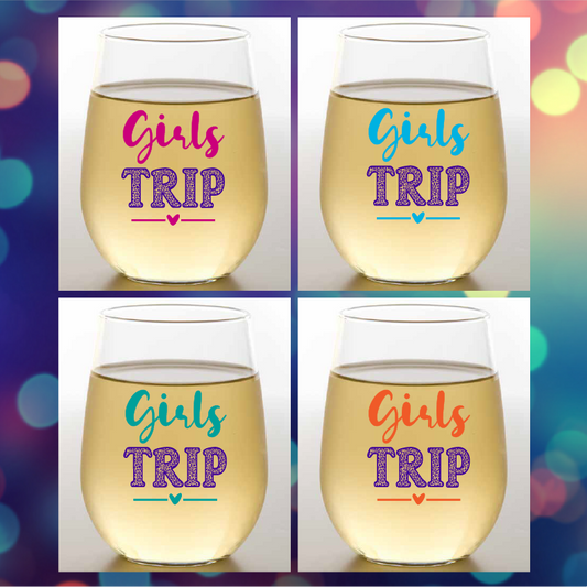 GIRLS TRIP Wine Glasses: 2pk