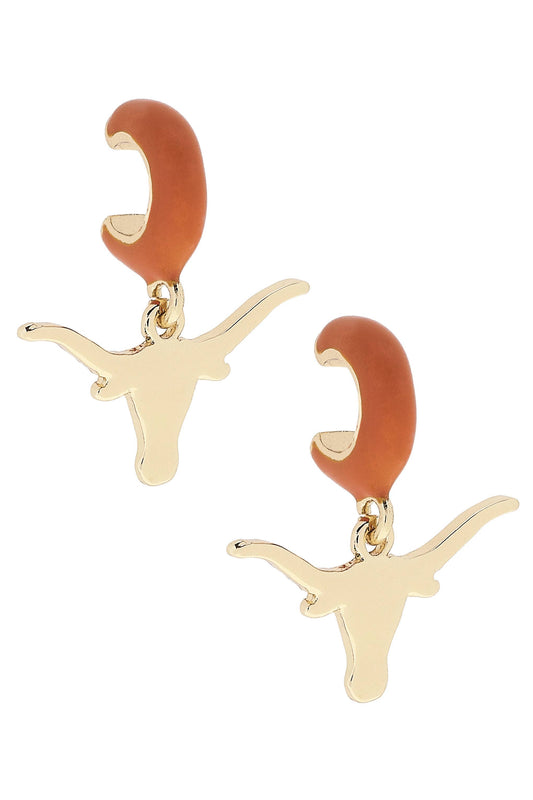 Texas Longhorns Logo Huggie Hoop Earrings