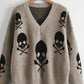 Skull V-neck Sweater