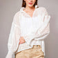 Off White Peter Pan Collar Peasant Blouse