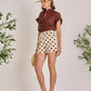 Ruffled Short Sleeve Chocolate