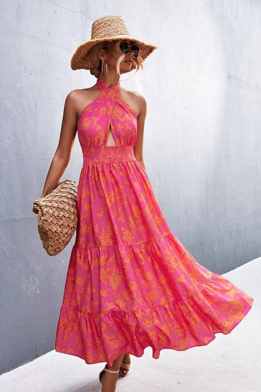 Red/Pink Halter Dress