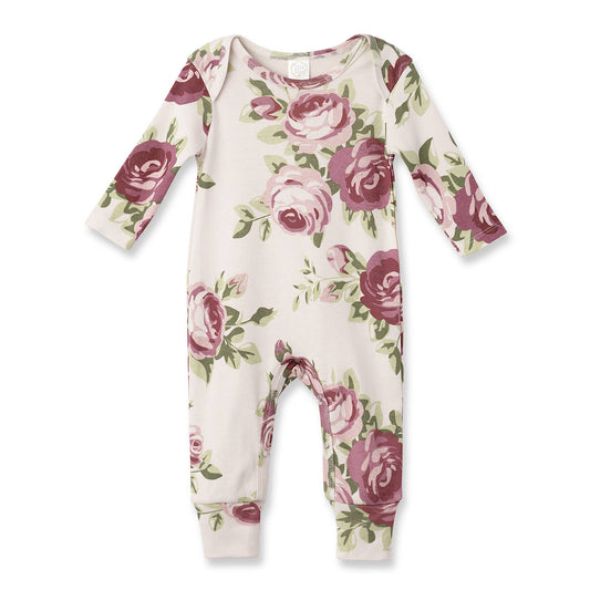 Baby Girl Cabbage Rose Cotton Romper