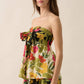 Two-Tone Floral Convertible Flyaway Halter Top