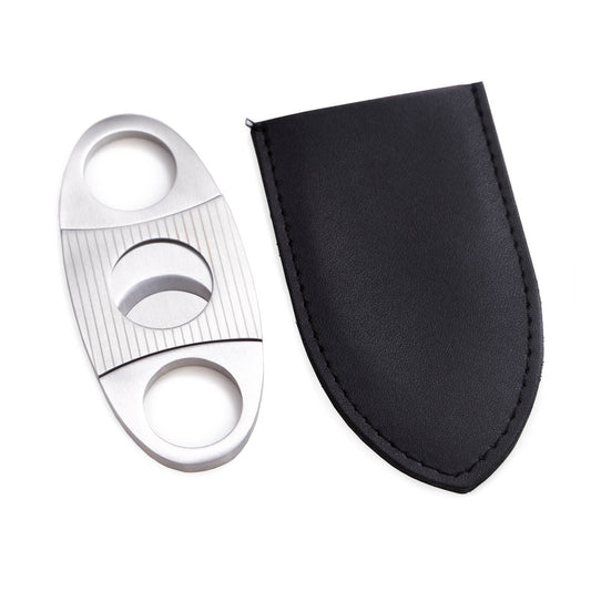 Stainless Steel Guillotine Cigar Cutter with Pouch